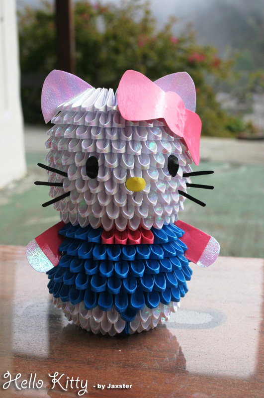 Hello Kitty 3d Art. Hello Kitty 3D Origami by
