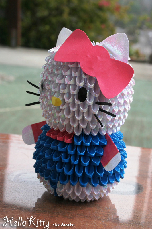 Hello Kitty 3d Art. Hello Kitty 3D Origami by